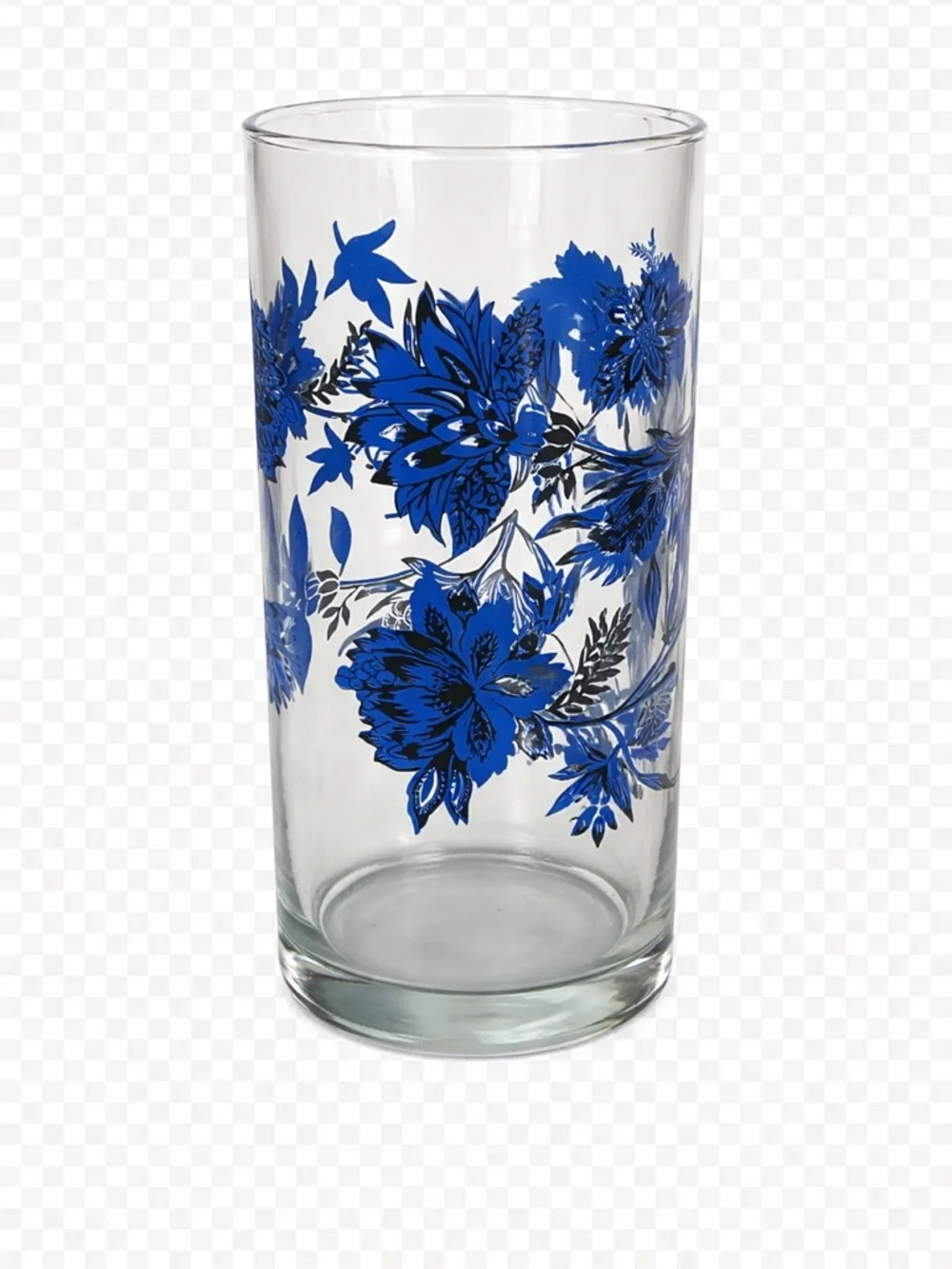 Royal Norfolk Blue Floral Iced Tea Glass 16 oz Vintage 1970s - Picture 5 of 5